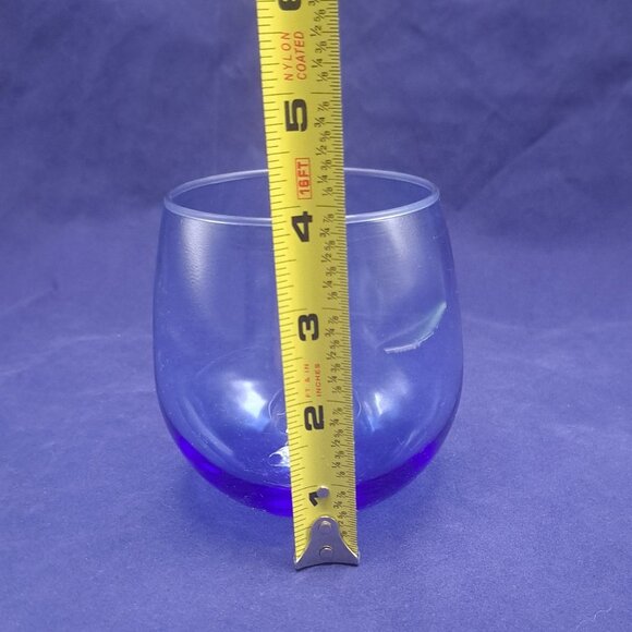 Libbey Blue Stemless Wine Glass Cup - Picture 2 of 8